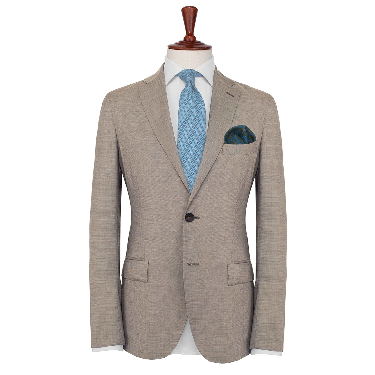 Labyrinthine Teal Pocket Square
