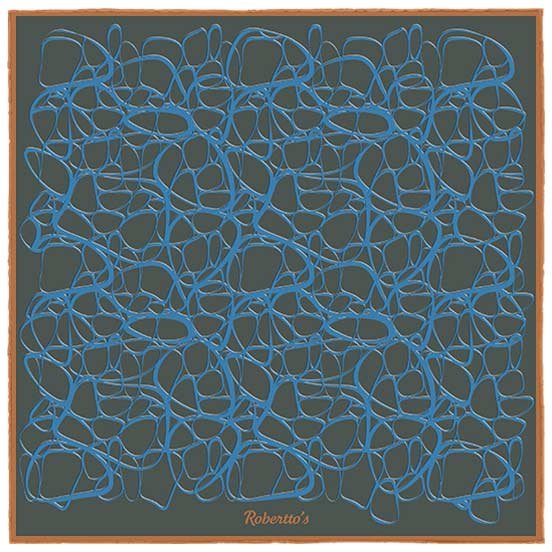 Labyrinthine Teal Pocket Square