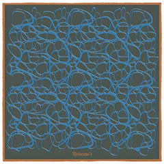Labyrinthine Teal Pocket Square