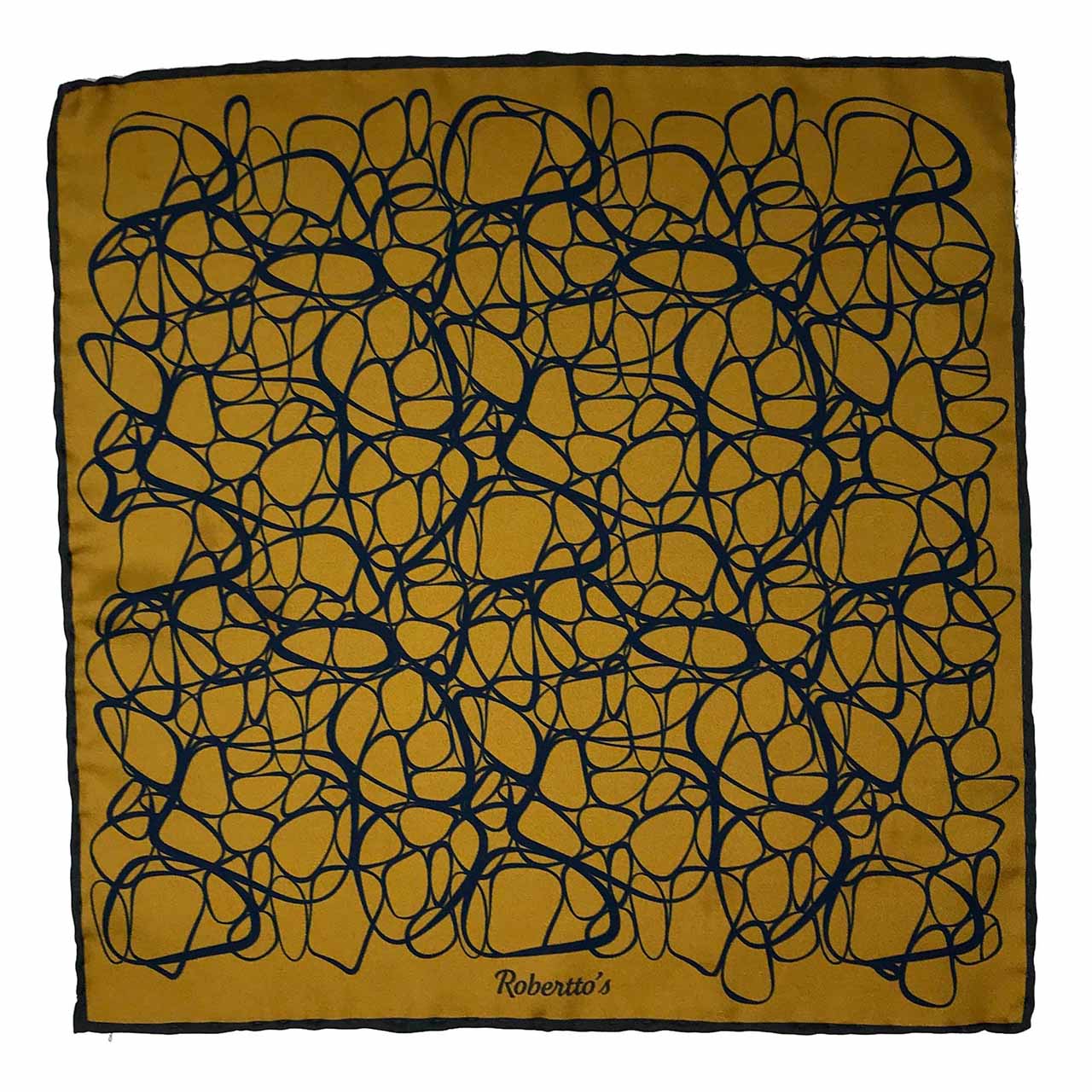 Labyrinthine Olive Green Pocket Square