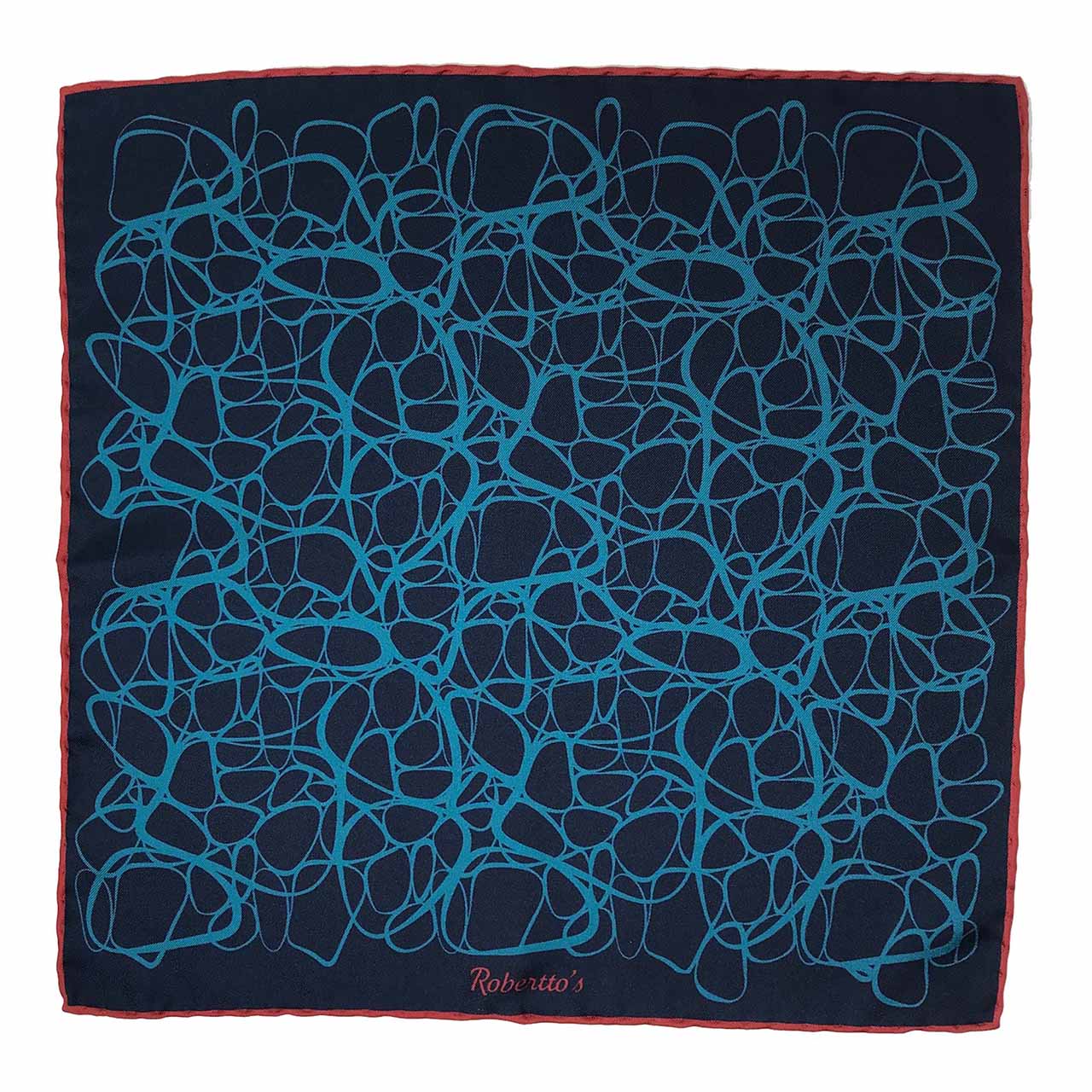 Labyrinthine Dark Navy Blue Pocket Square