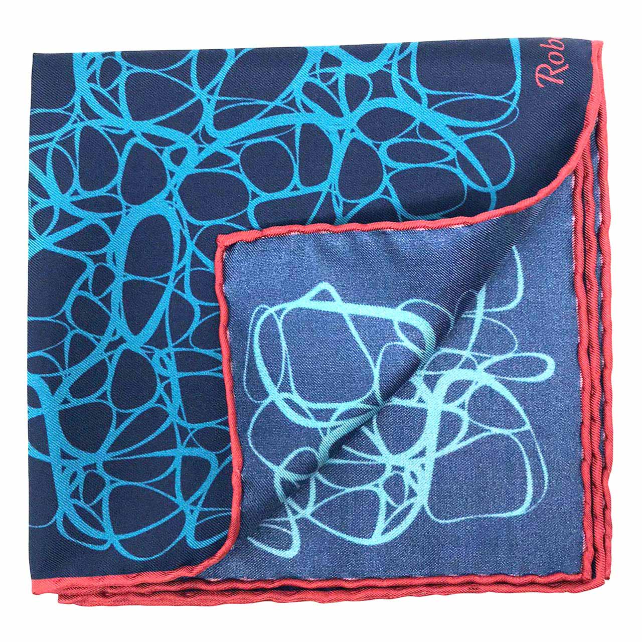 Labyrinthine Dark Navy Blue Pocket Square