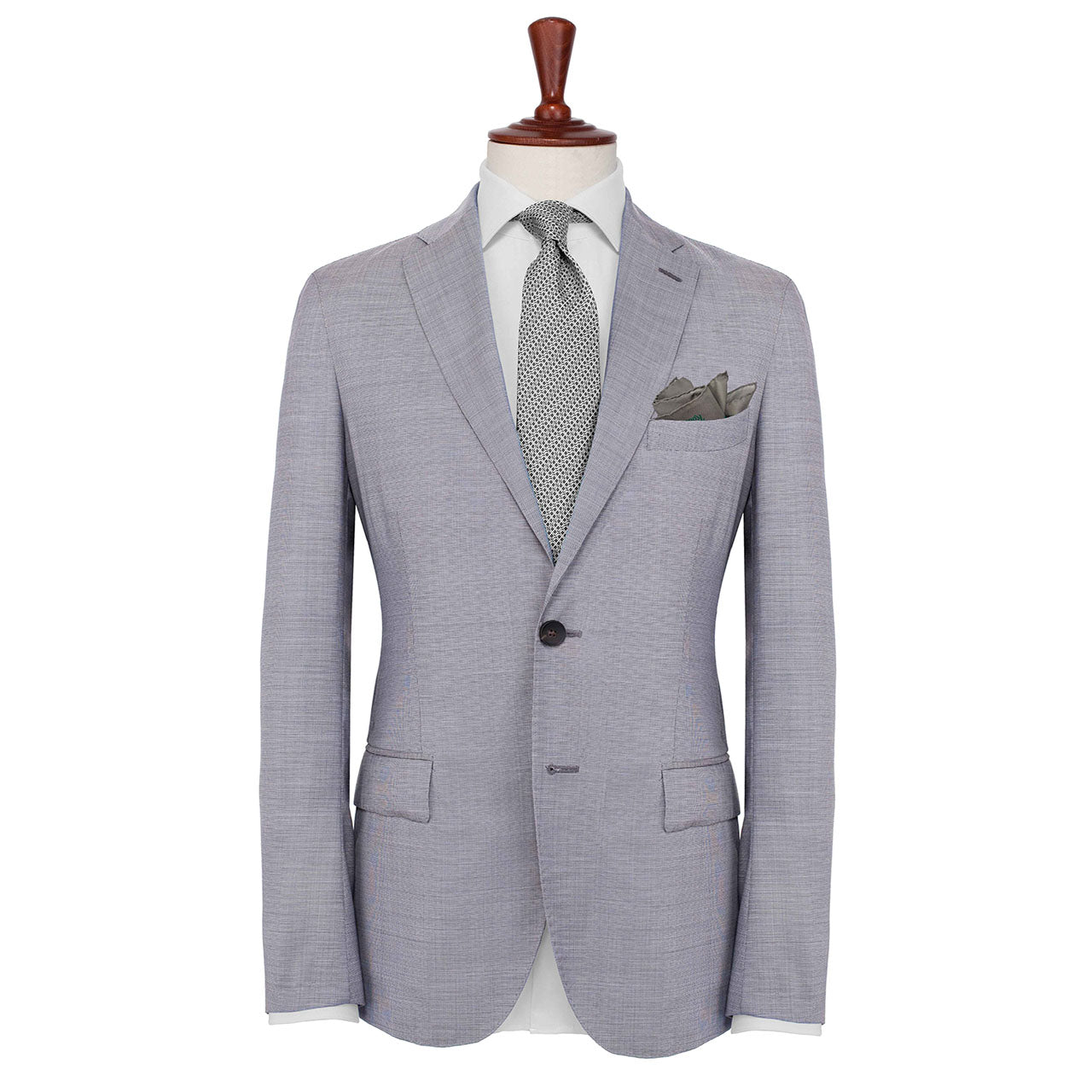The Code Metal Grey Pocket Square