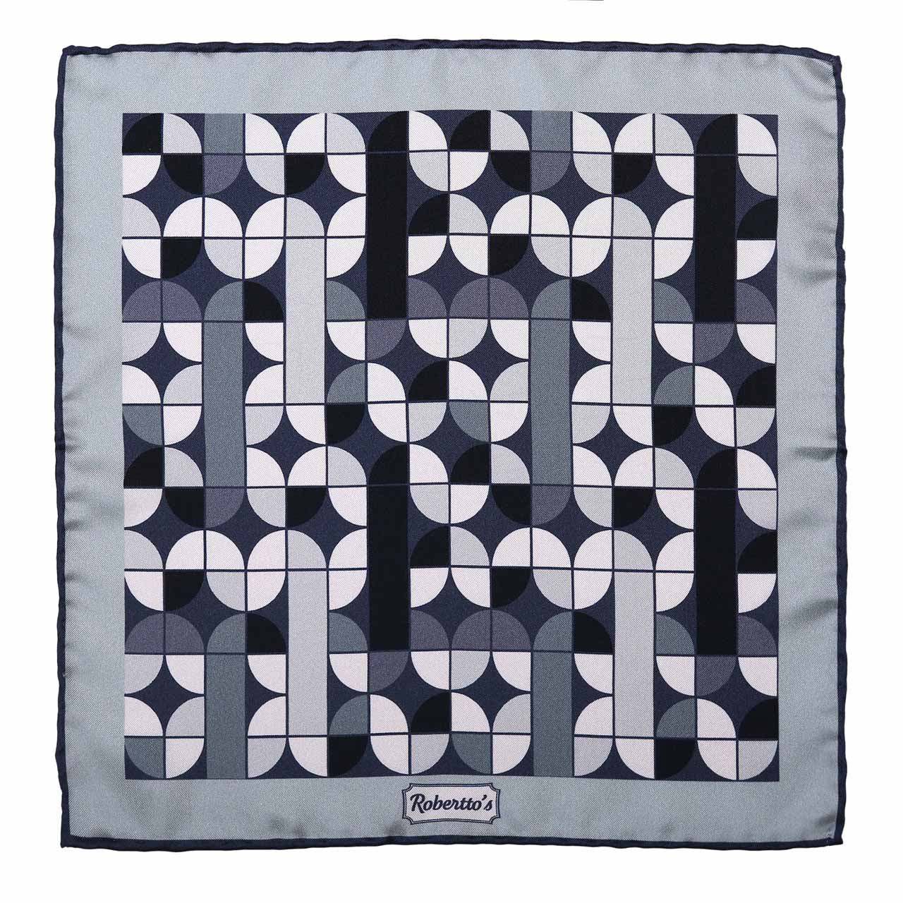 La Mosaique Aluminum Grey Pocket Square