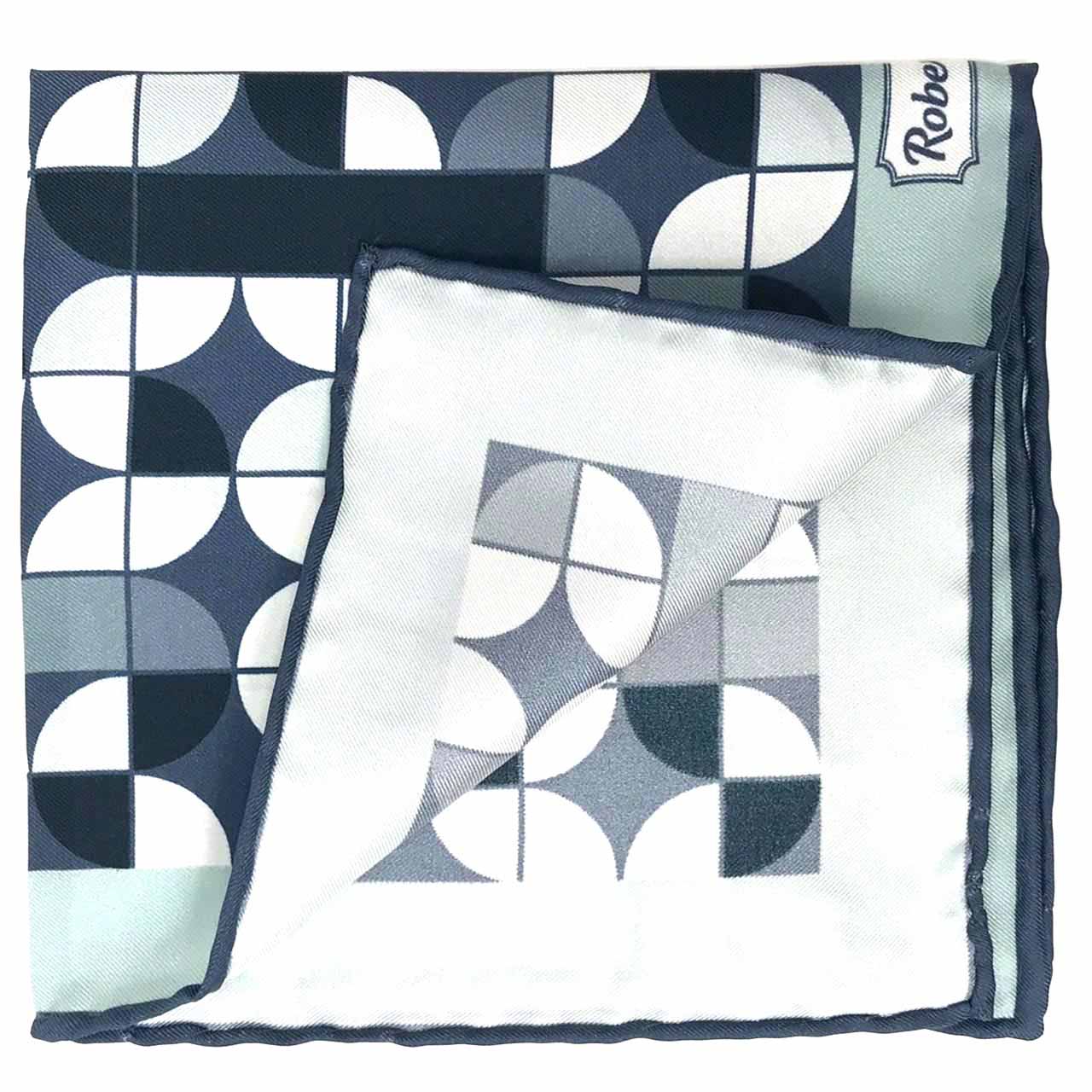 La Mosaique Aluminum Grey Pocket Square