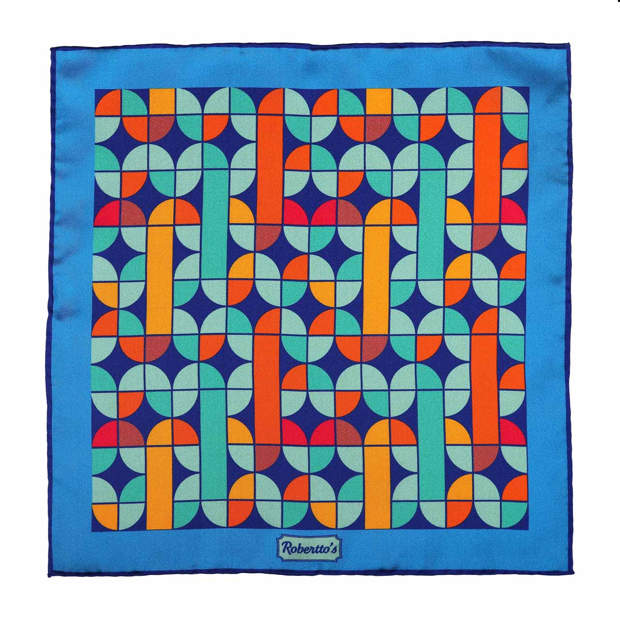 La Mosaique Sky Blue Pocket Square