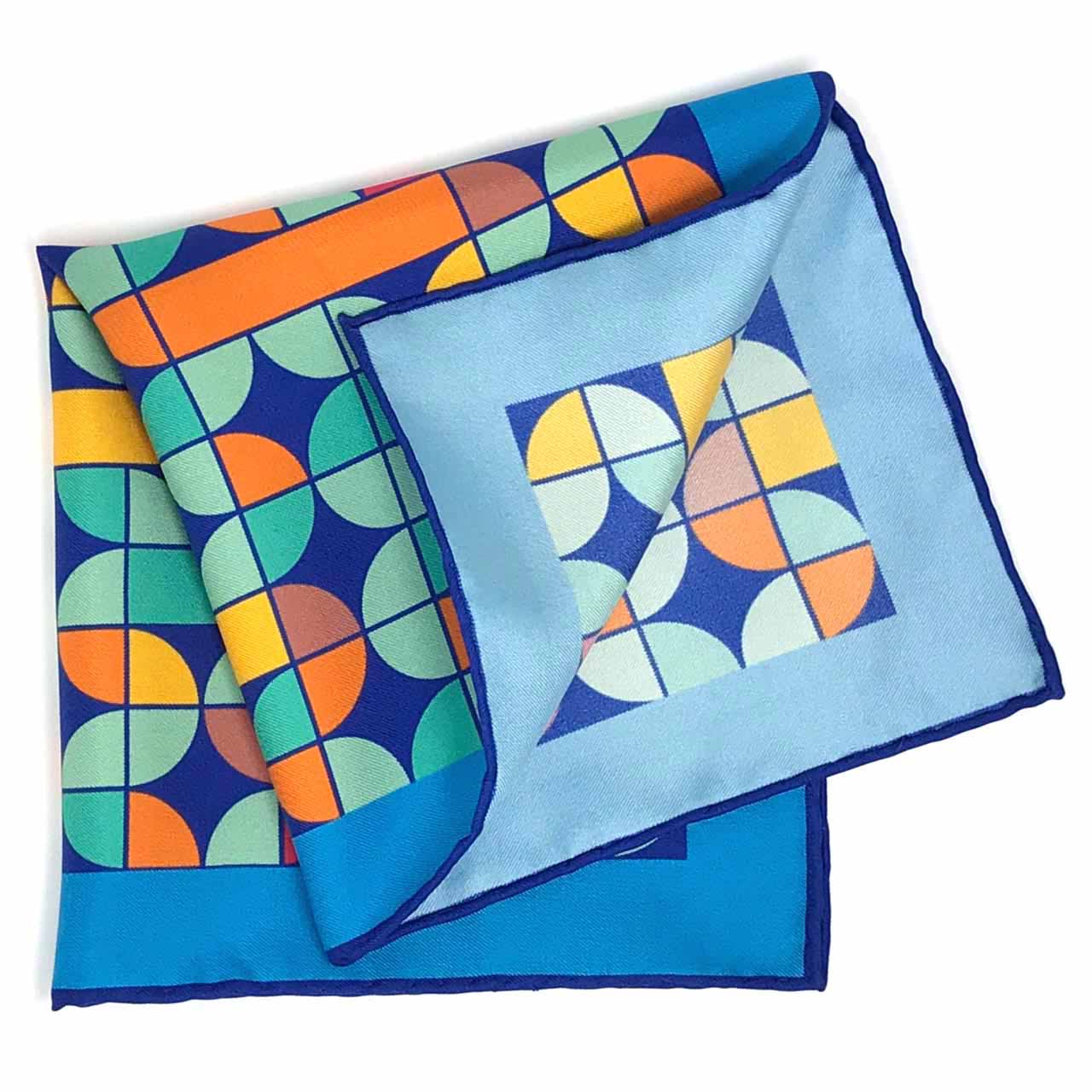 La Mosaique Sky Blue Pocket Square