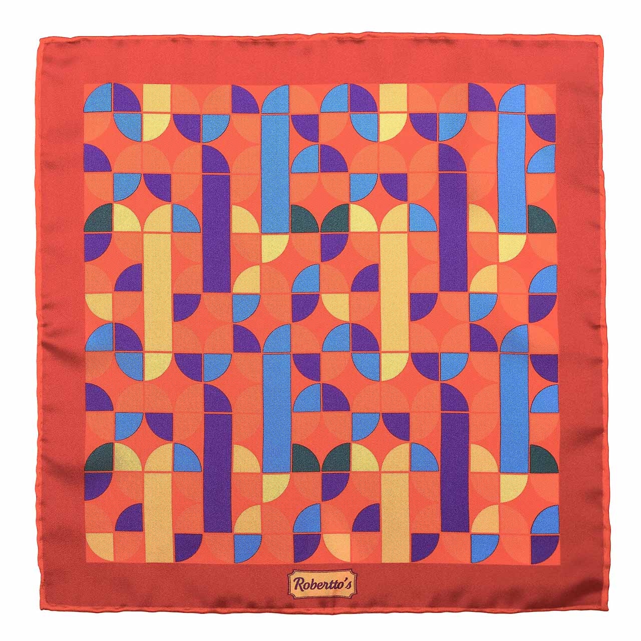 La Mosaique Berry Red Pocket Square