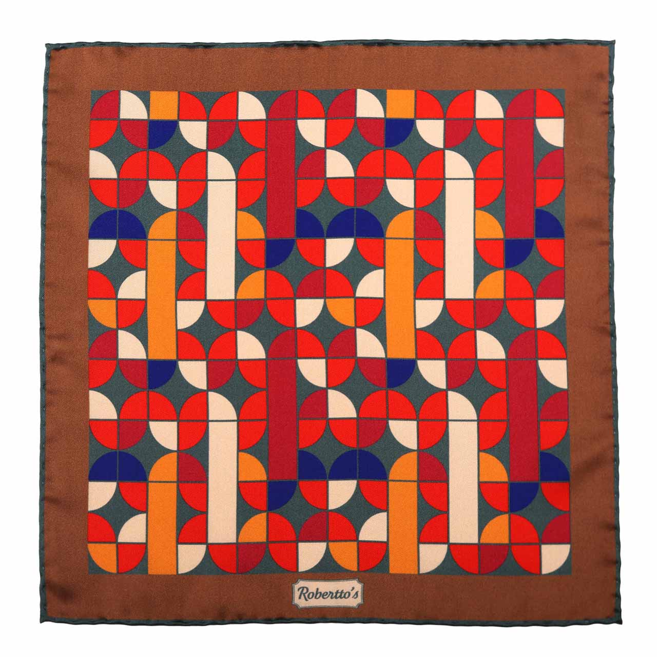 La Mosaique Light Petroleum Green Pocket Square