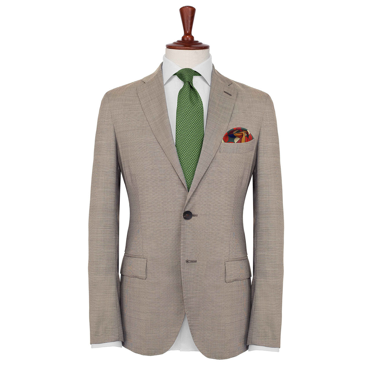La Mosaique Light Petroleum Green Pocket Square