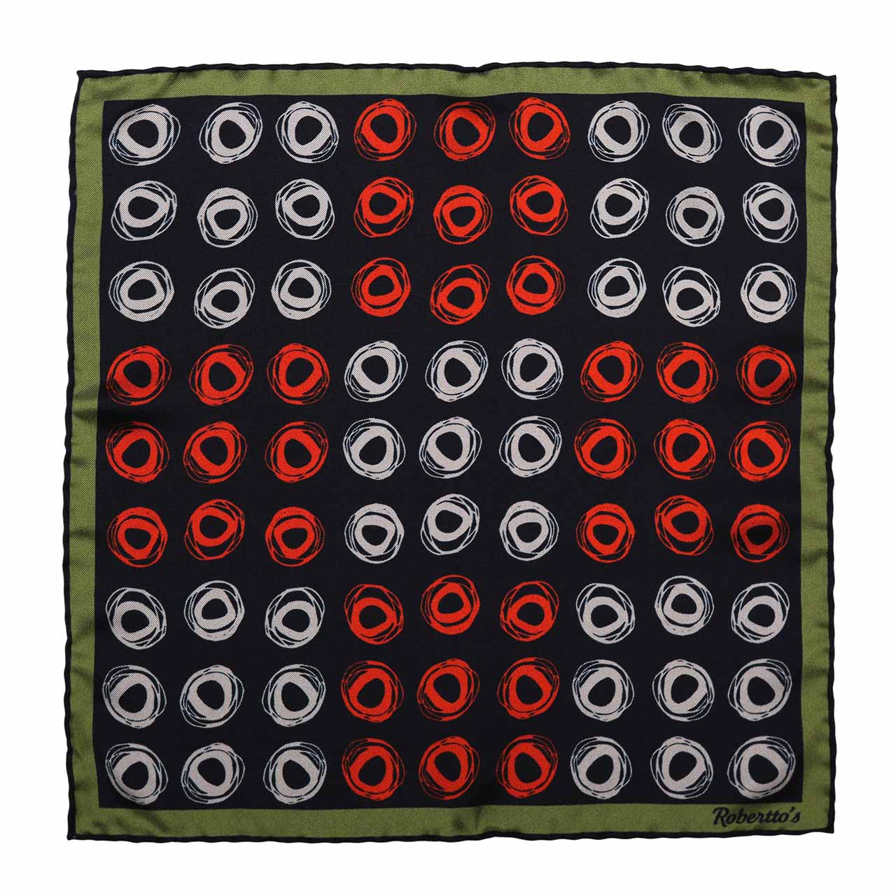 Cats Eyes Black Pocket Square