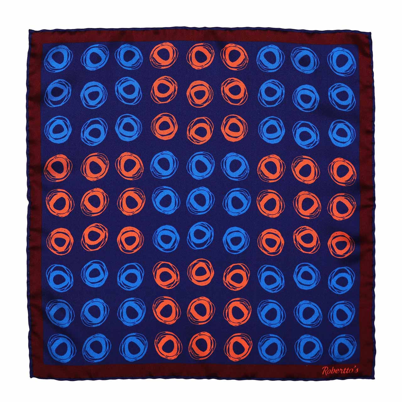 Cats Eyes Navy Blue Pocket Square