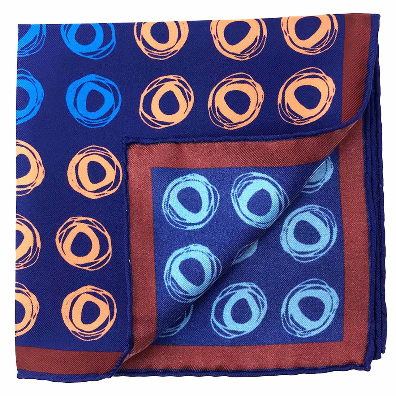 Cats Eyes Navy Blue Pocket Square