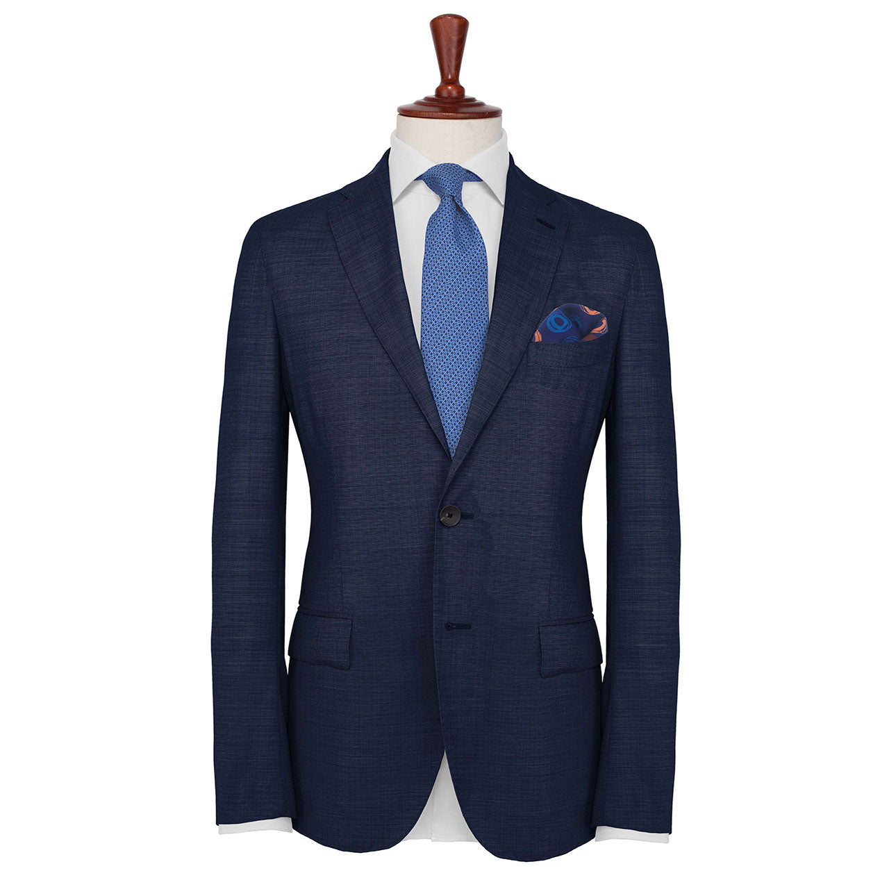Cats Eyes Navy Blue Pocket Square