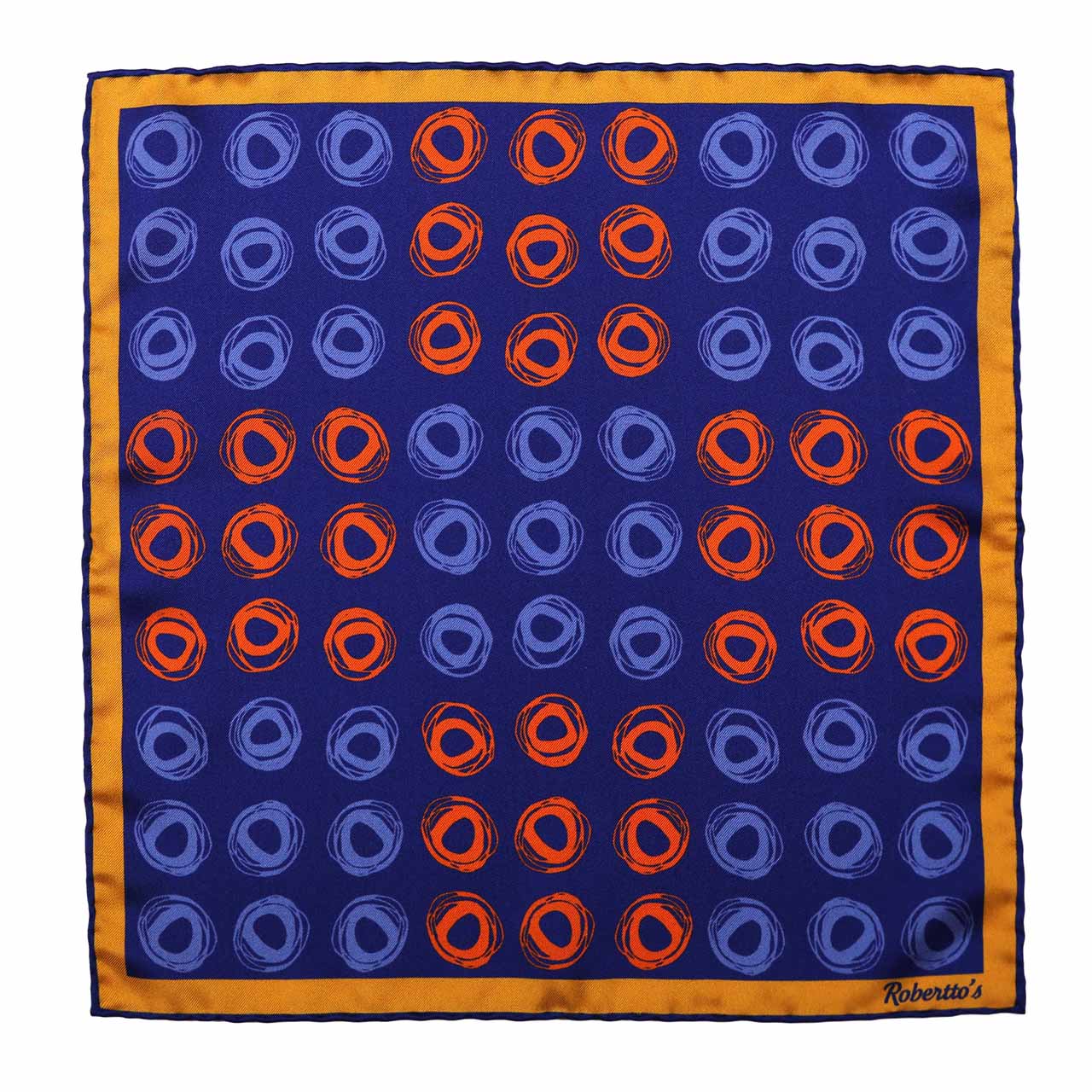 Cats Eyes Indigo Pocket Square