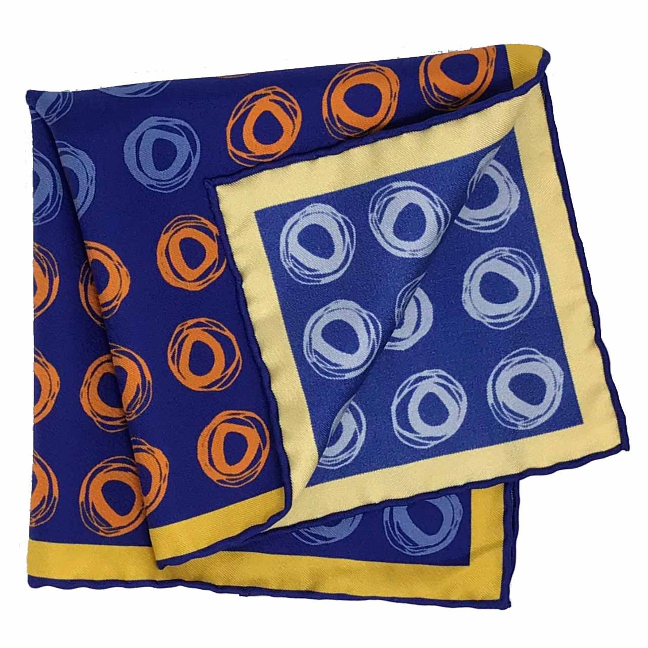 Cats Eyes Indigo Pocket Square