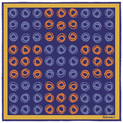 Cats Eyes Indigo Pocket Square
