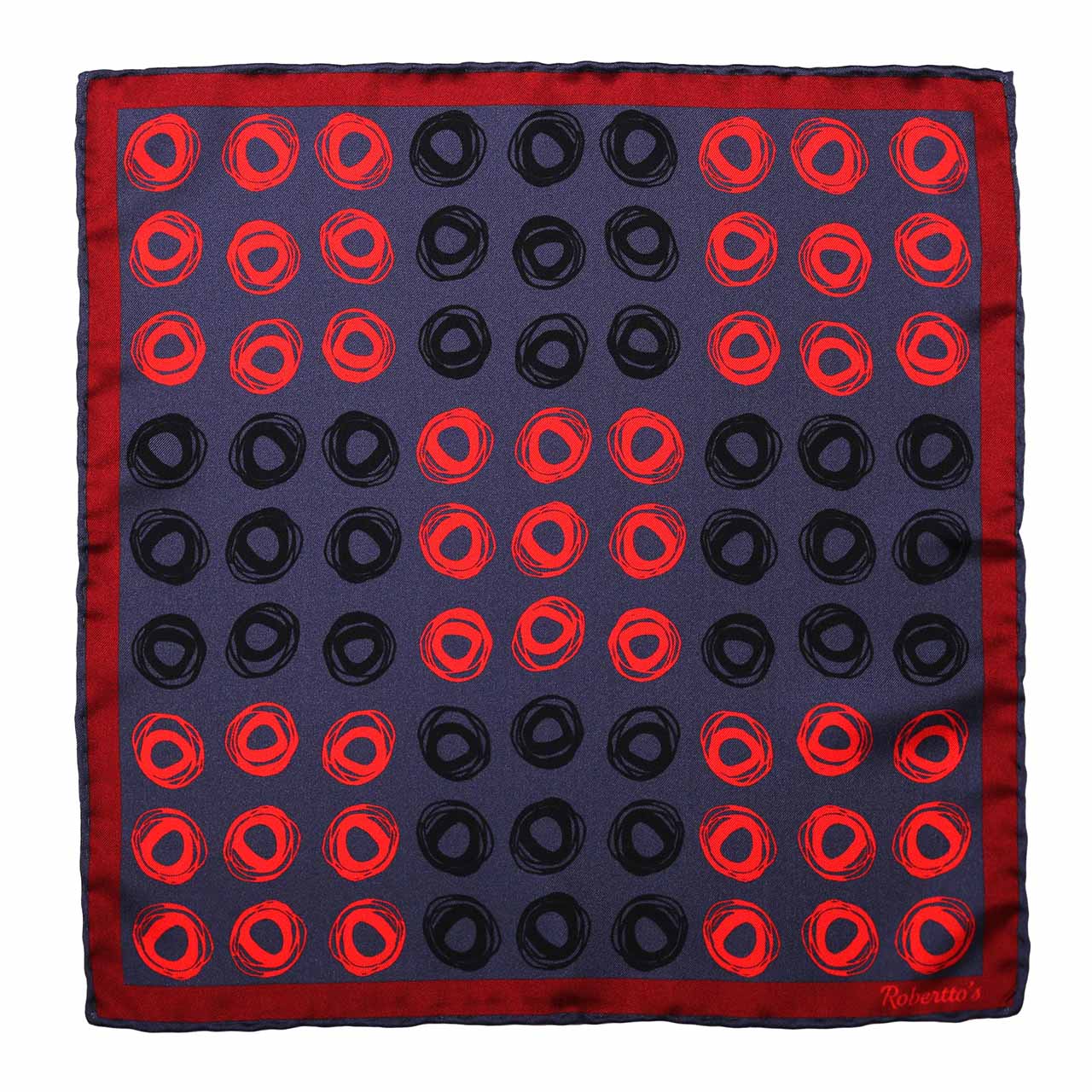 Cats Eyes Charcoal Grey Pocket Square