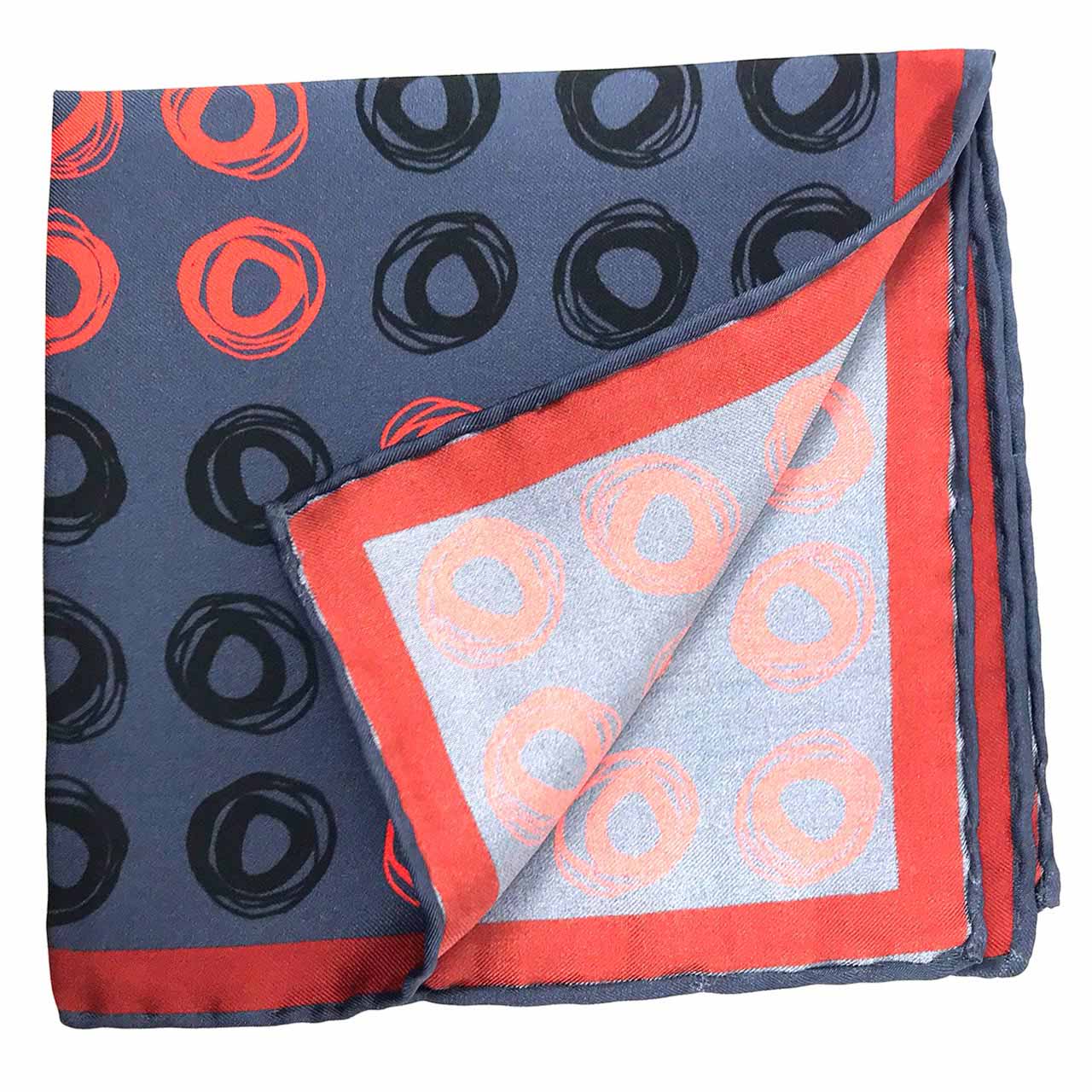 Cats Eyes Charcoal Grey Pocket Square