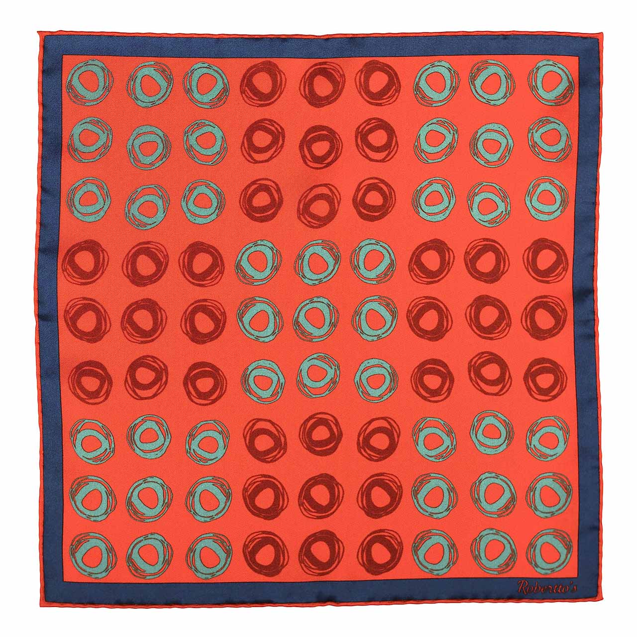 Cats Eyes Orange Red Pocket Square