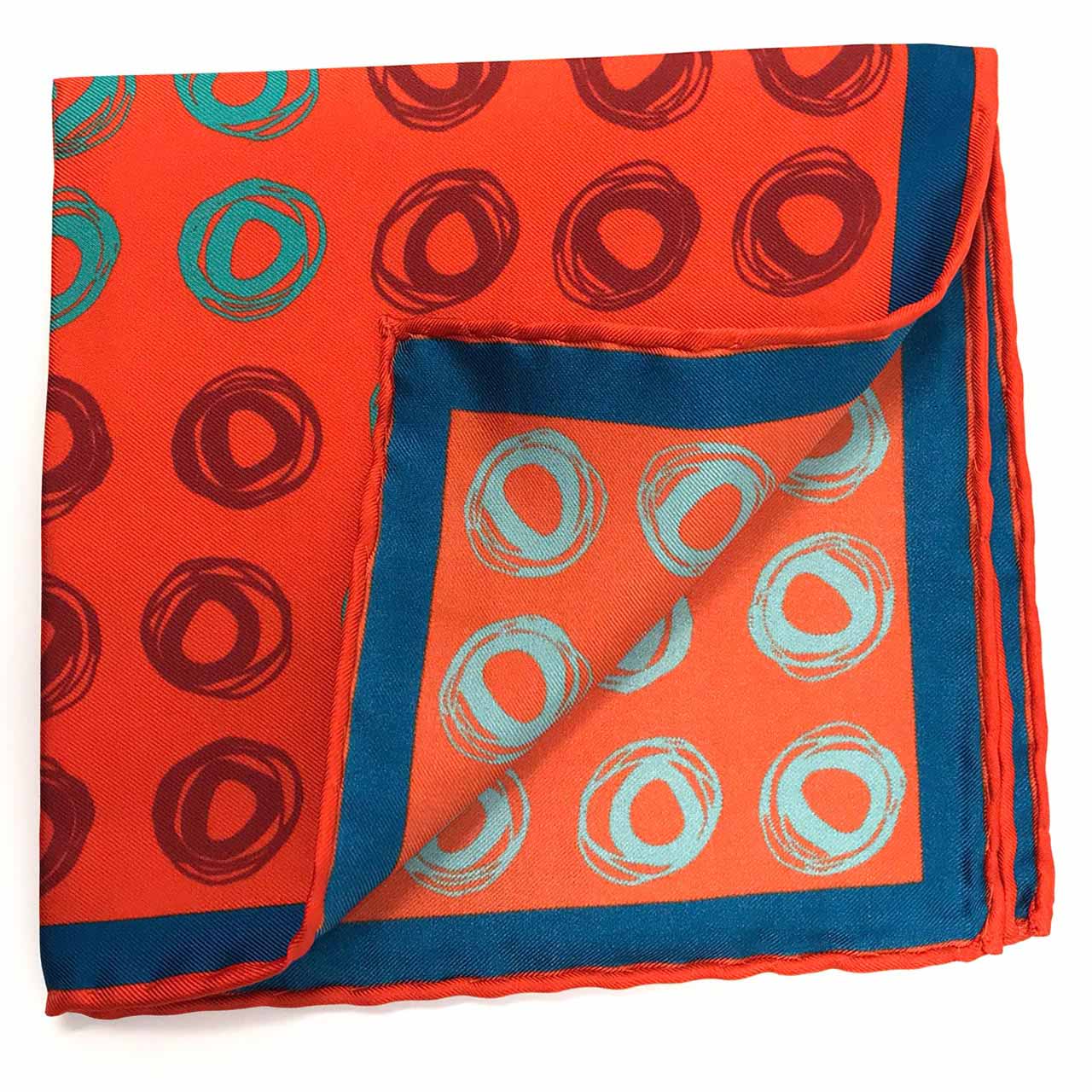 Cats Eyes Orange Red Pocket Square