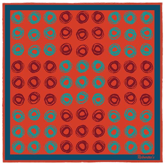 Cats Eyes Orange Red Pocket Square