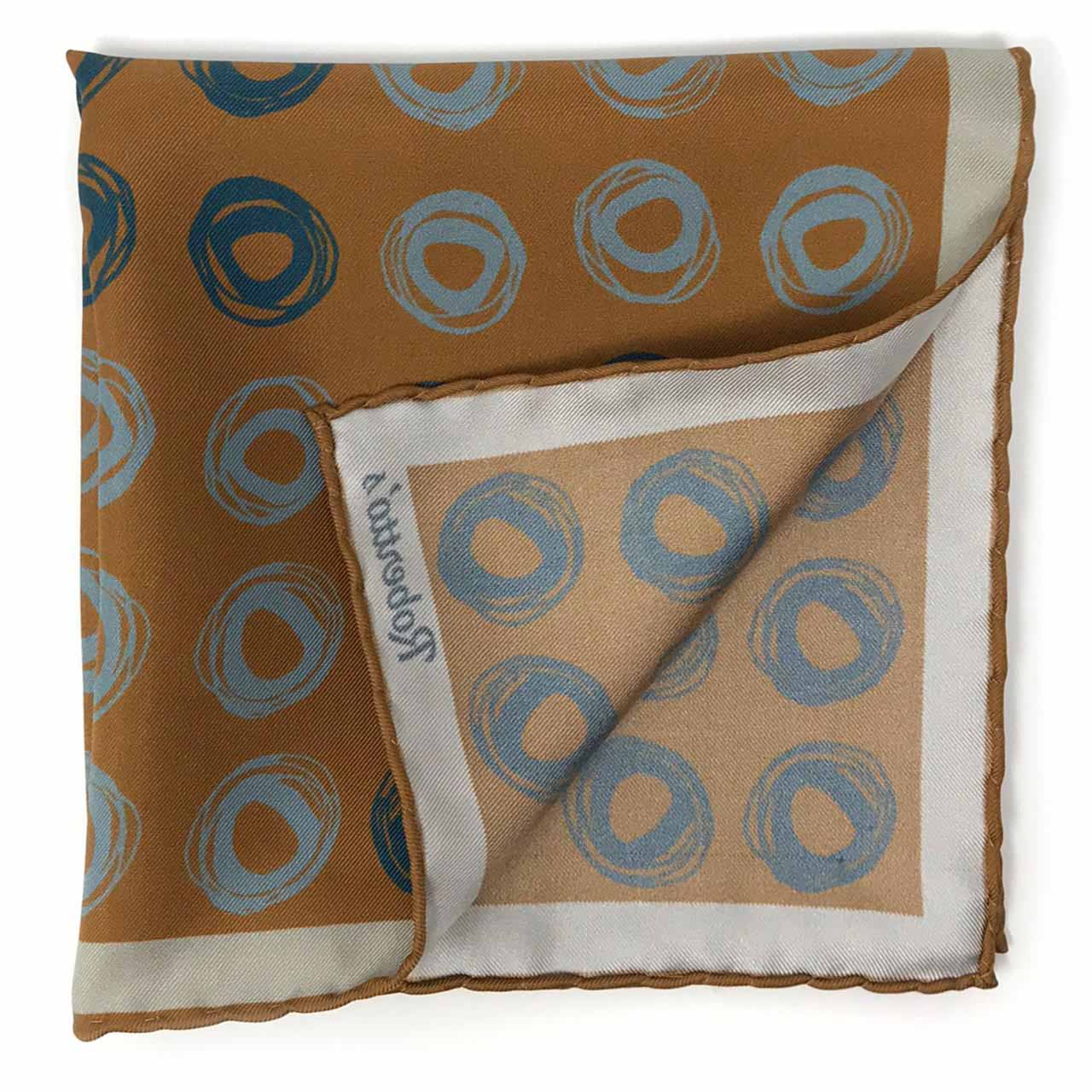 Cats Eyes Peanut Brown Pocket Square