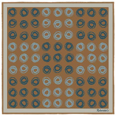Cats Eyes Peanut Brown Pocket Square