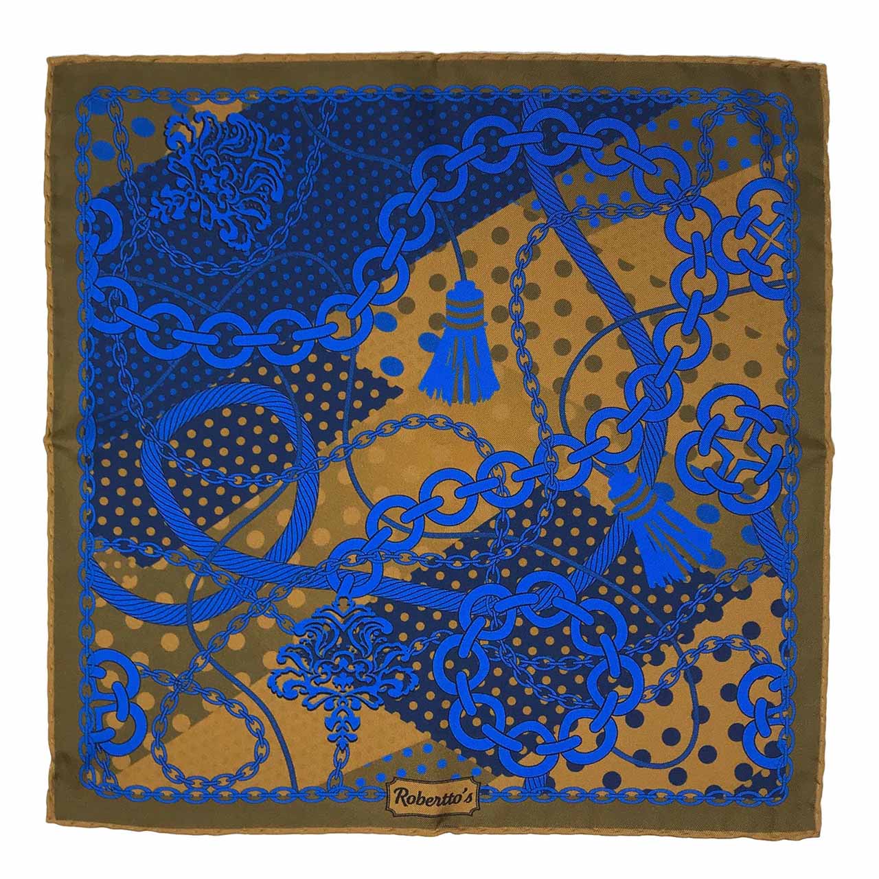 Chains & Charms Golden Brown Pocket Square