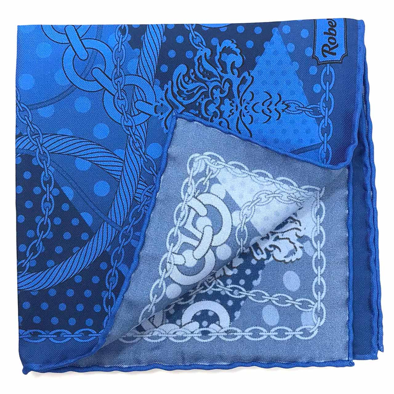 Chains & Charms Light Blue Pocket Square