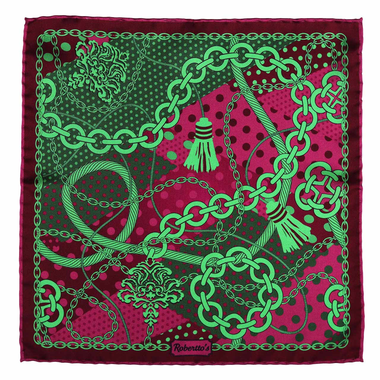 Chains & Charms Purple Pocket Square