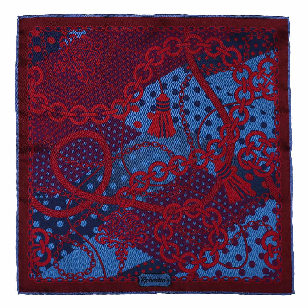 Chains & Charms French Blue Pocket Square
