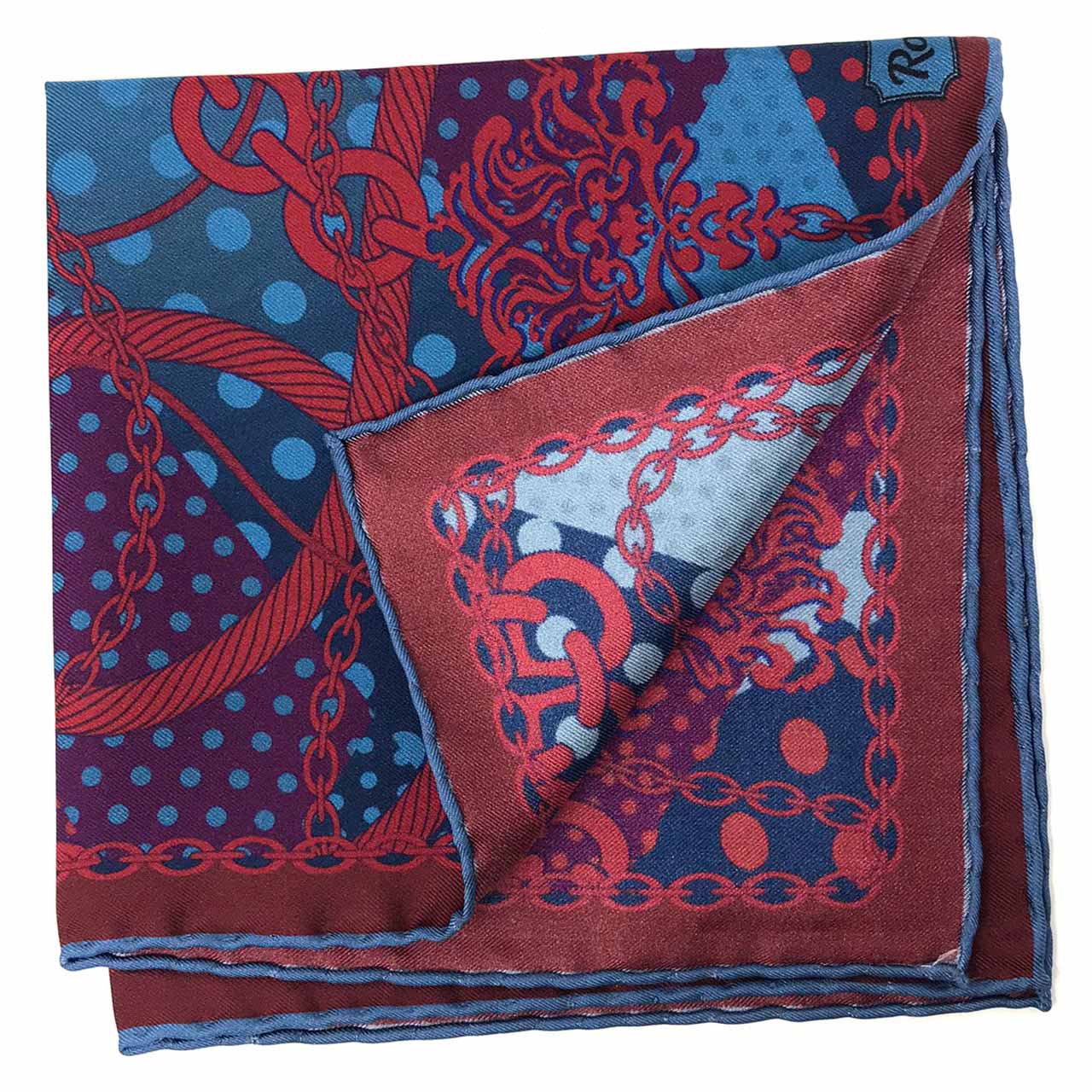 Chains & Charms French Blue Pocket Square