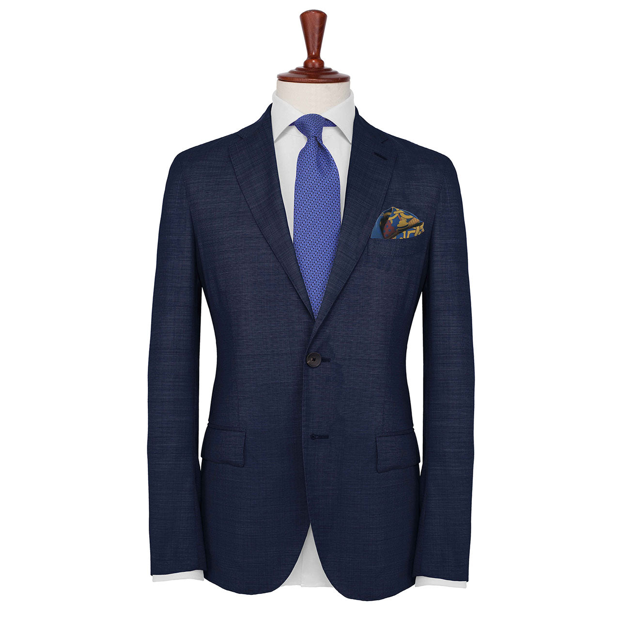 Chains & Charms Dark Greyish Blue Pocket Square