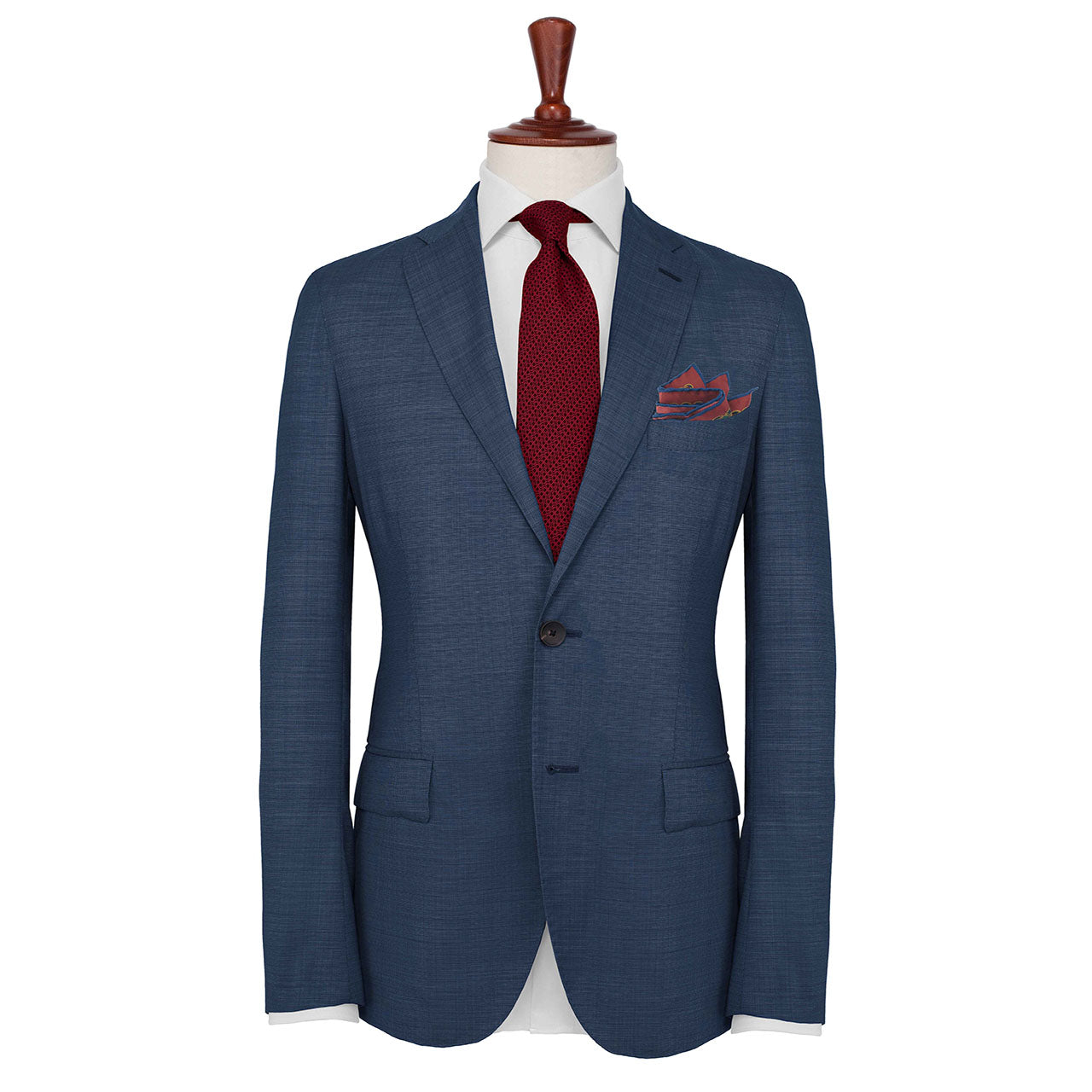 Chains & Charms Dark Greyish Blue Pocket Square