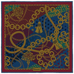 Chains & Charms Dark Greyish Blue Pocket Square