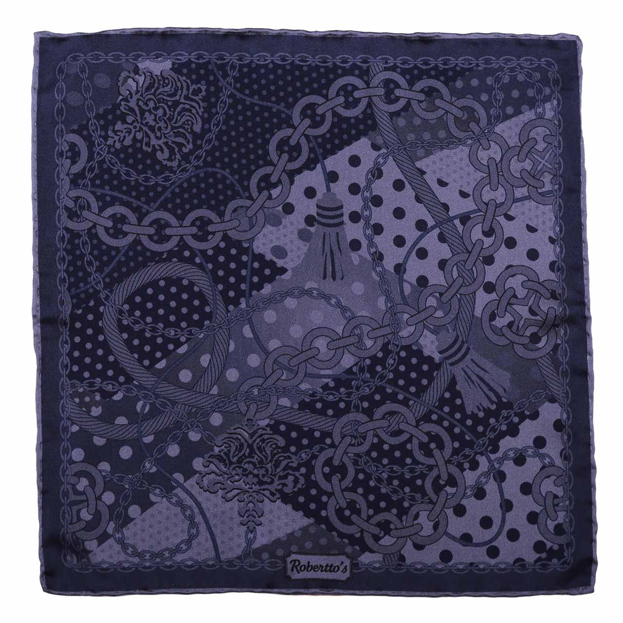 Chains & Charms Smoke Grey Pocket Square