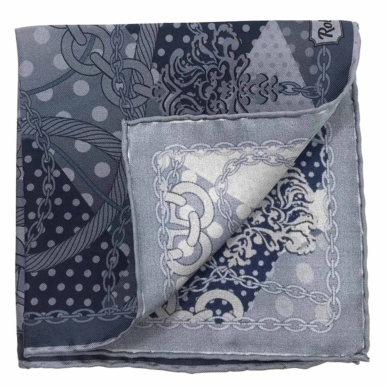 Chains & Charms Smoke Grey Pocket Square