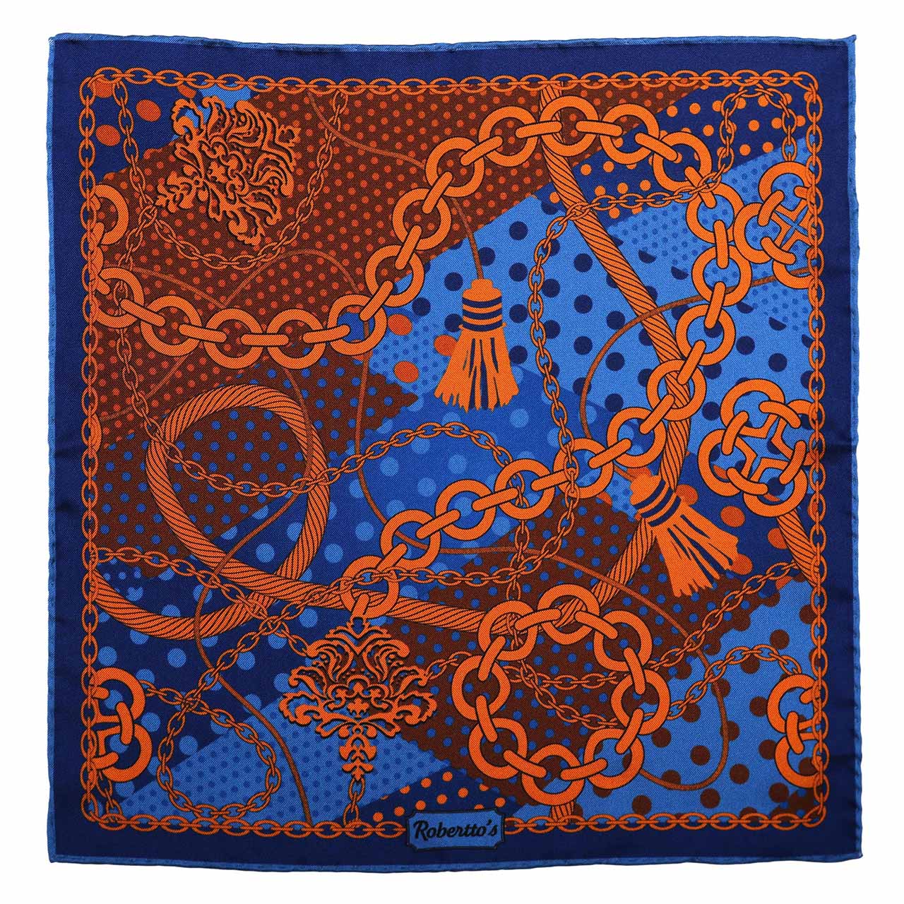 Chains & Charms Sky Blue Pocket Square