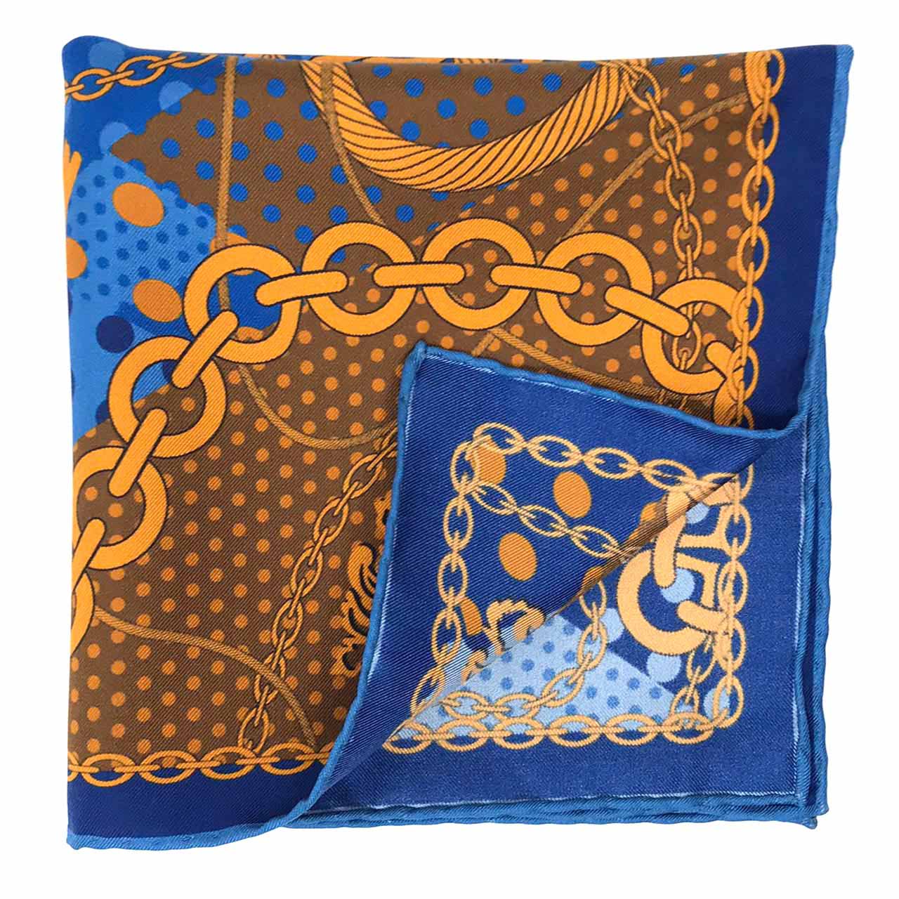 Chains & Charms Sky Blue Pocket Square