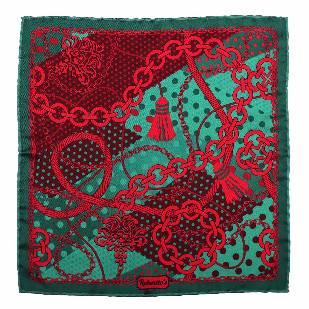 Chains & Charms Dark Turquoise Pocket Square