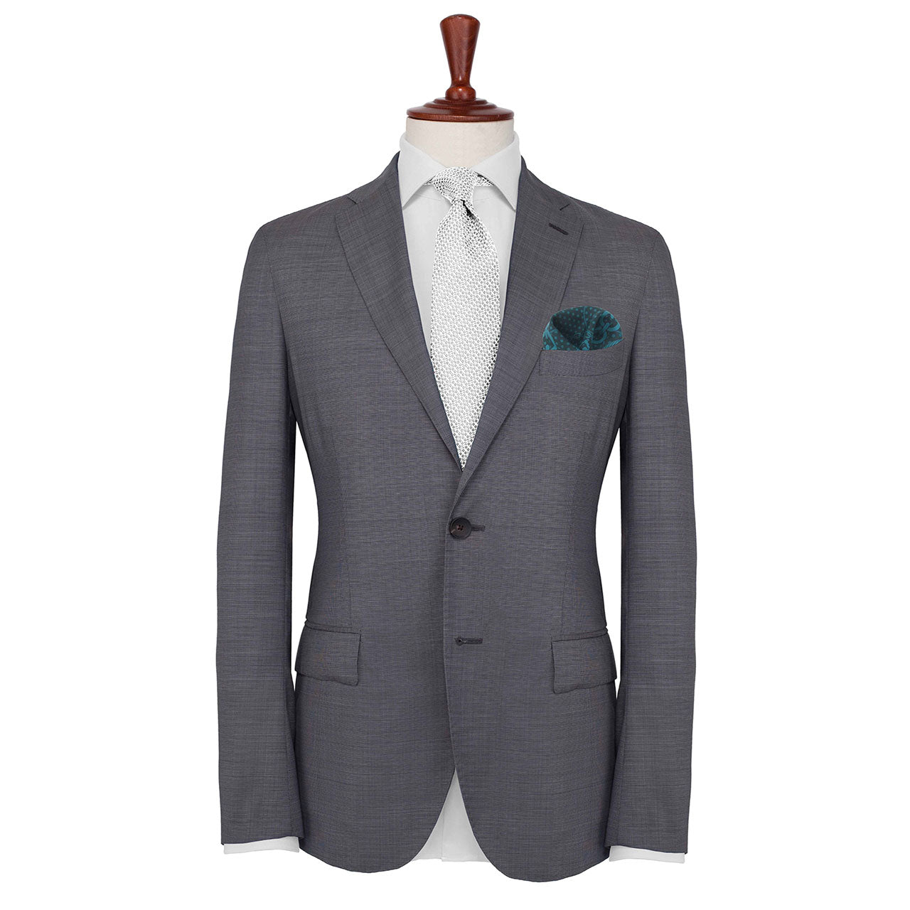 Chains & Charms Petroleum Blue Pocket Square