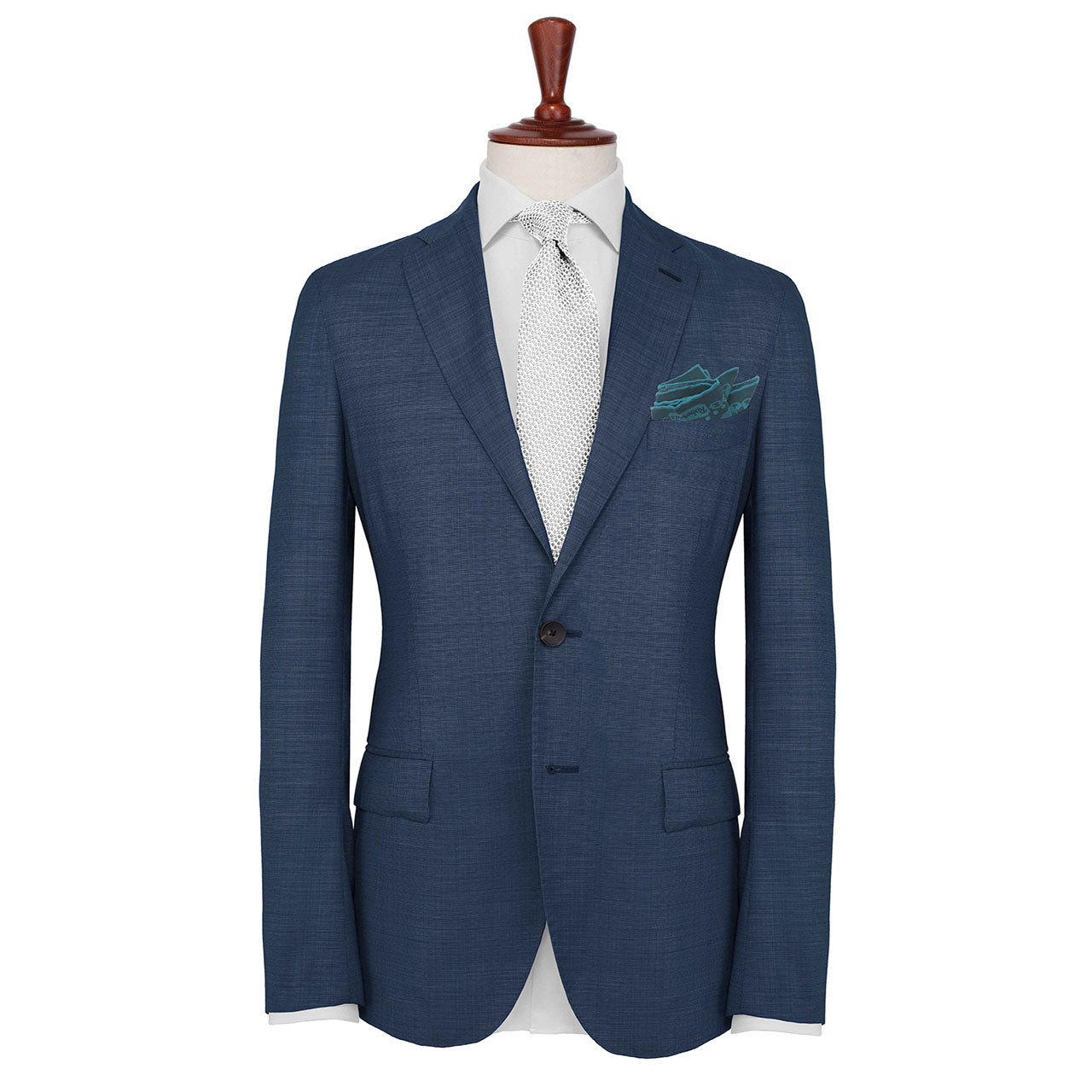Chains & Charms Petroleum Blue Pocket Square