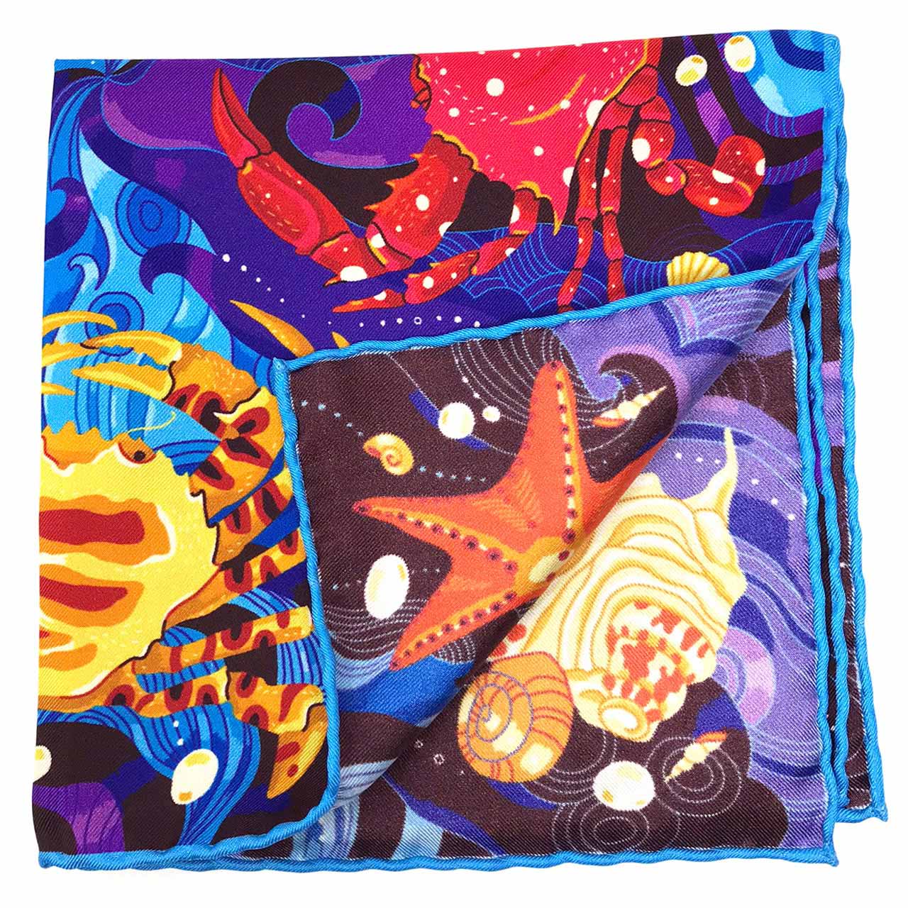 After The Tide Sky Blue Pocket Square