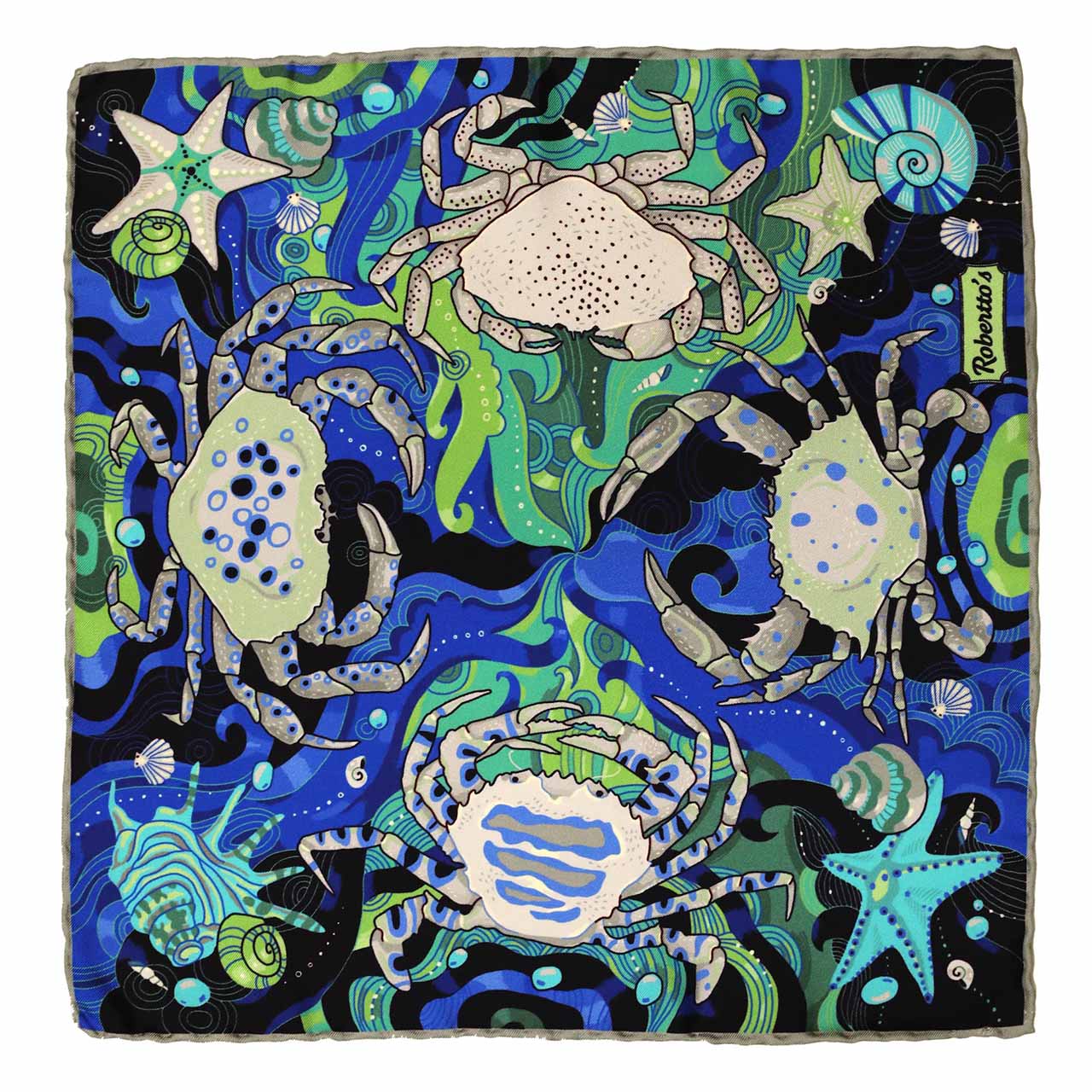 After The Tide Metal Grey Pocket Square
