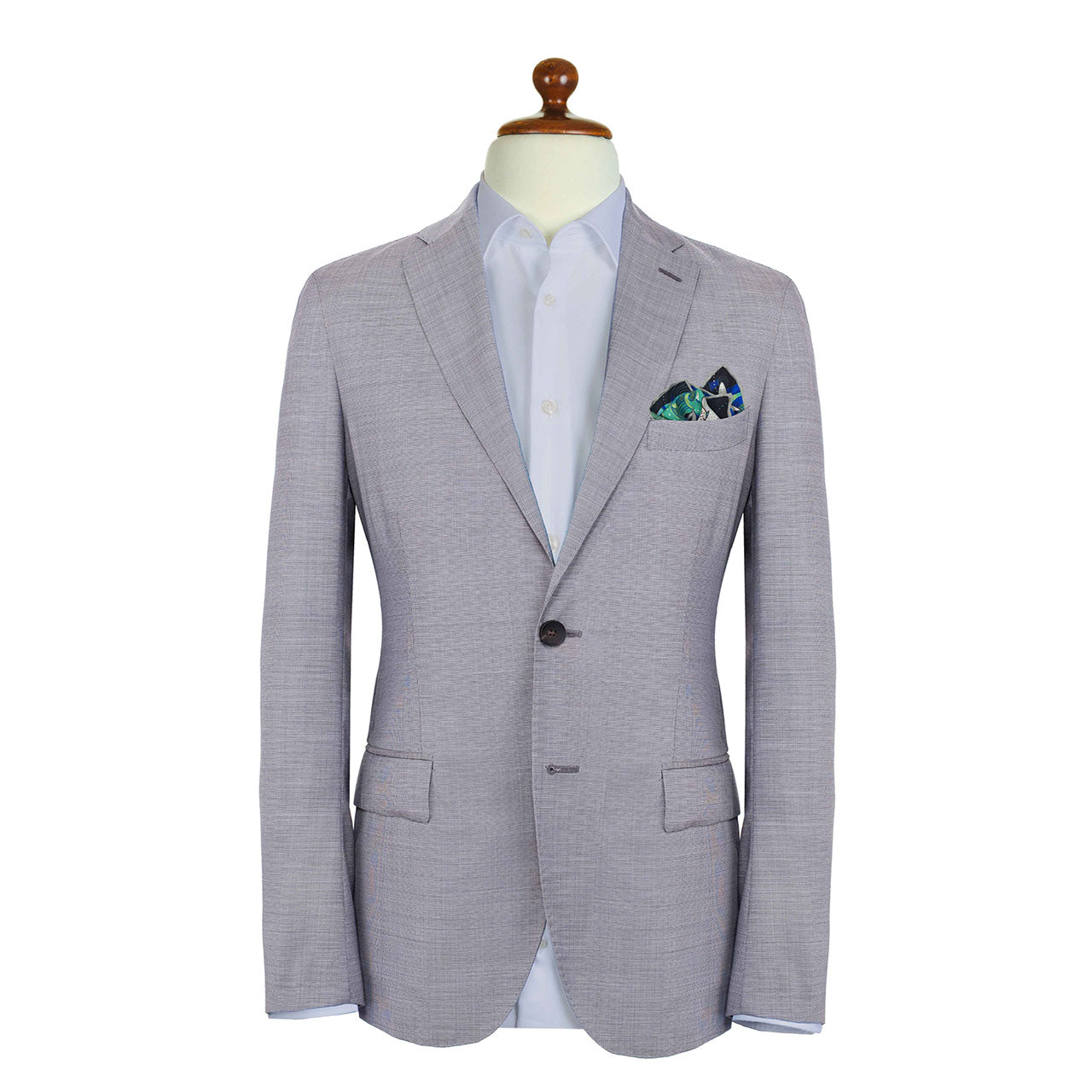 After The Tide Metal Grey Pocket Square