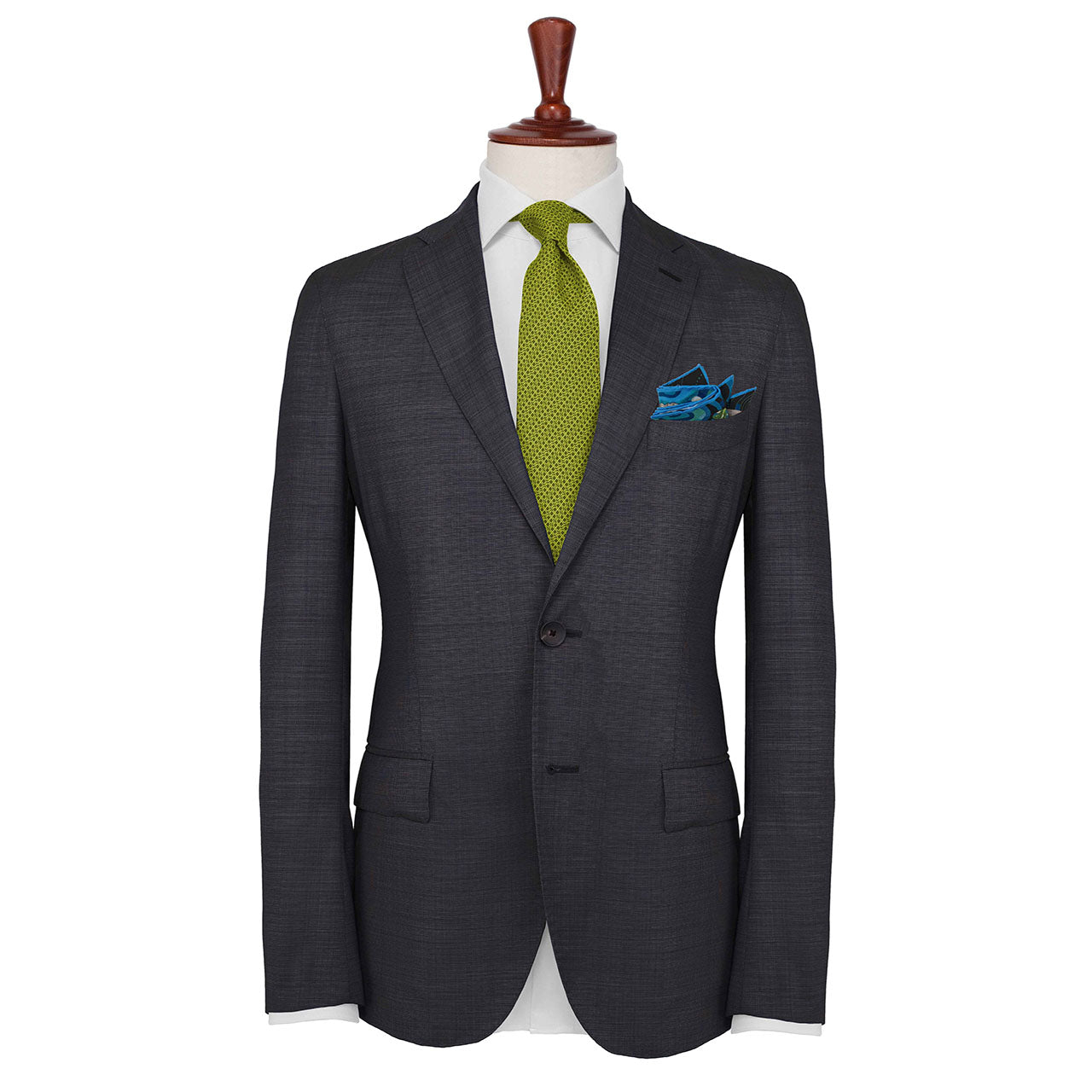 After The Tide Dark Blue Turquoise Pocket Square