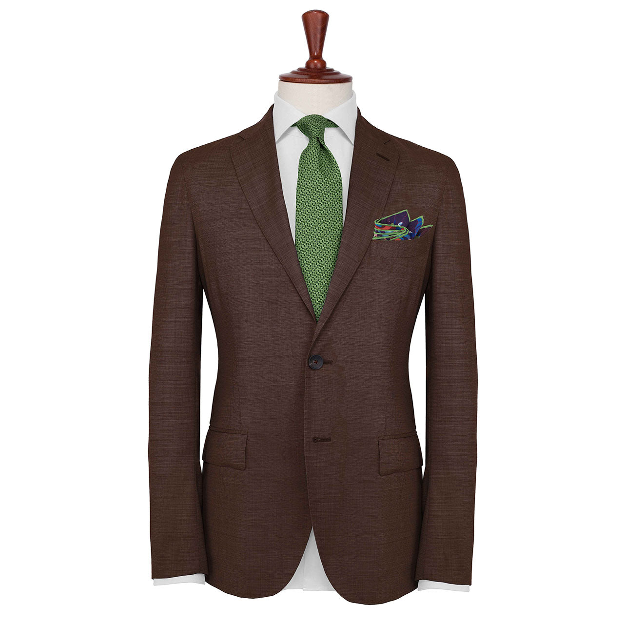 After The Tide Green Pocket Square
