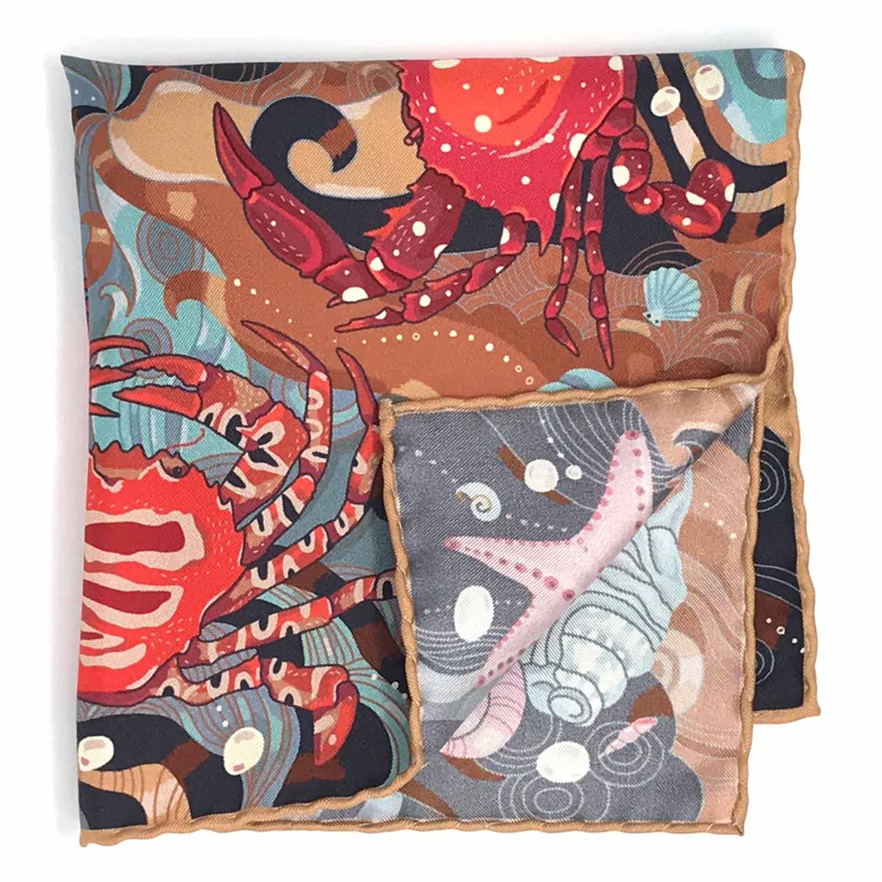After The Tide Cafe Latte Pocket Square