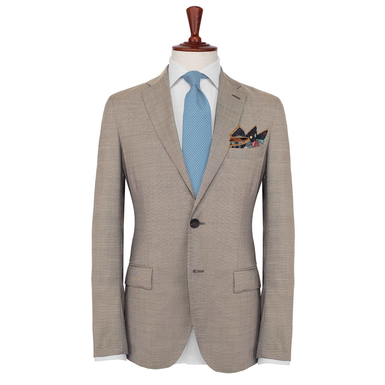After The Tide Cafe Latte Pocket Square